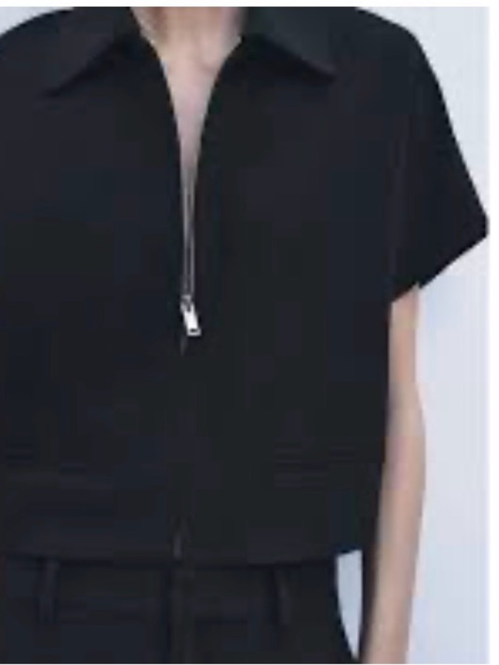 EUC, Small, Zara Black Zip-Front Lined Top